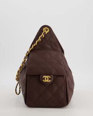 *RARE* Chanel Small 25 Bag in Brown Caviar Leather with Brushed Gold Hardware