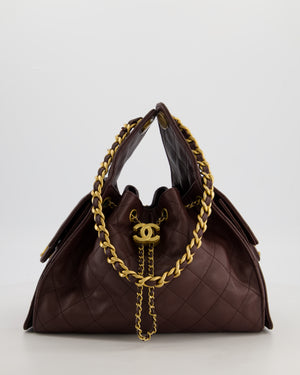 *RARE* Chanel Small 25 Bag in Brown Caviar Leather with Brushed Gold Hardware