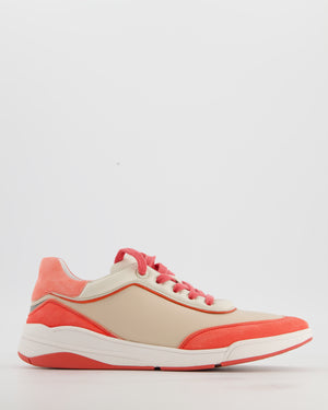 Loro Piana Play Trainers in Pink Leather and Suede Size EU 38