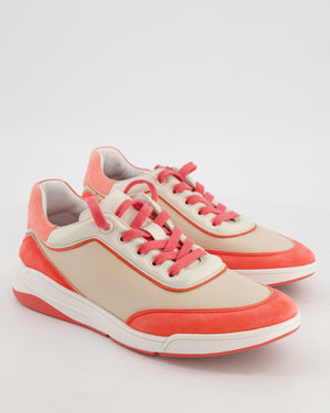 Loro Piana Play Trainers in Pink Leather and Suede Size EU 38