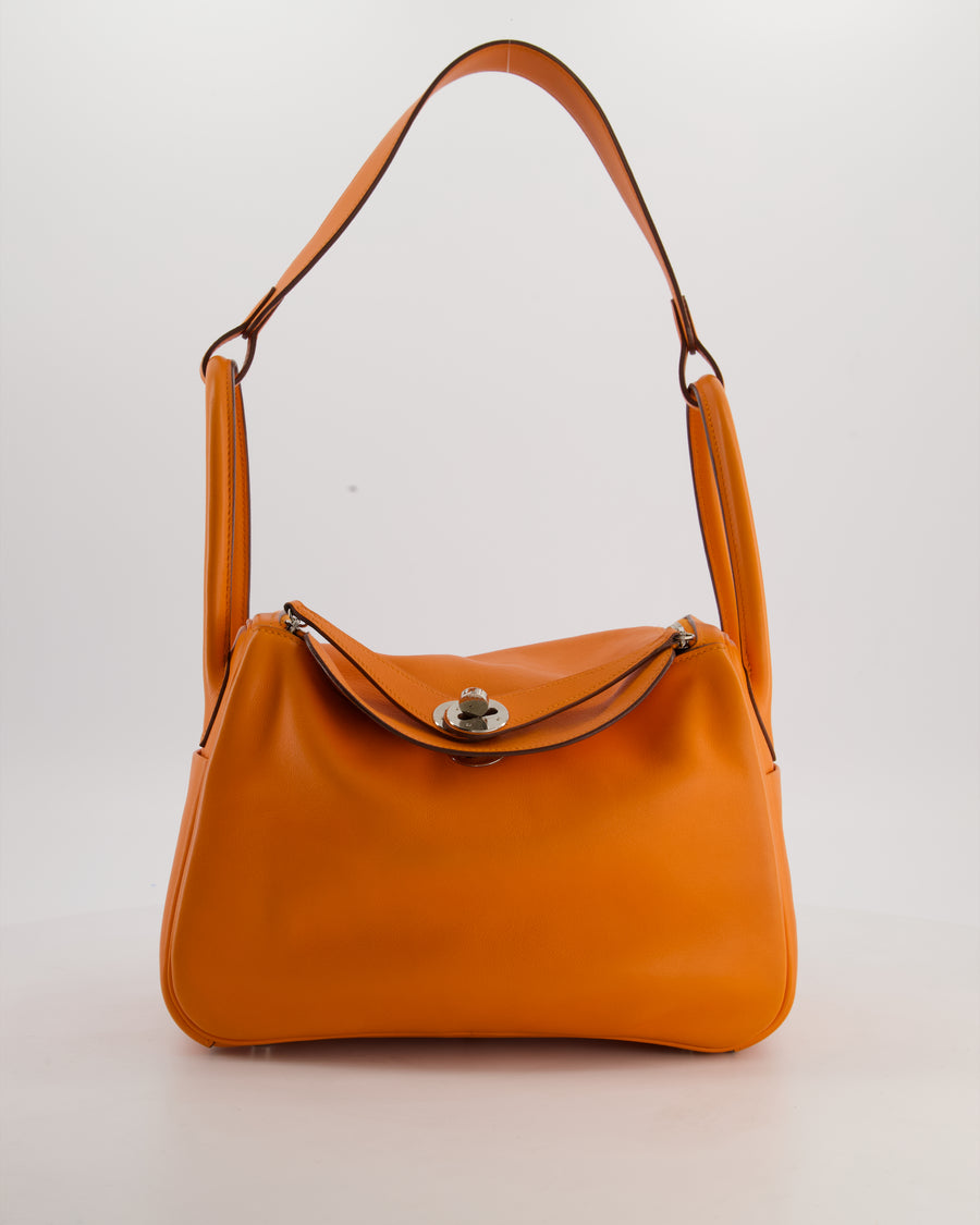 Hermès Lindy 26 Bag in Orange H Swift Leather with Palladium Hardware