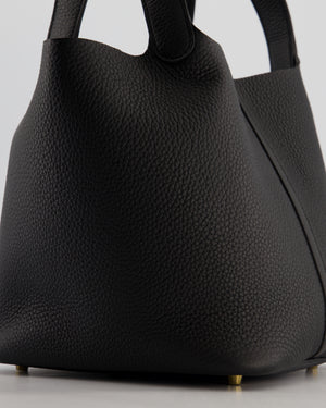 *VERY RARE* Hermès Picotin Lock 22 Bag in Noir Clemence Leather with Gold Hardware