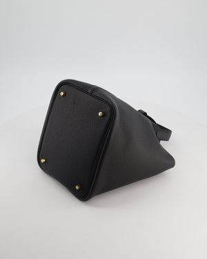 *VERY RARE* Hermès Picotin Lock 22 Bag in Noir Clemence Leather with Gold Hardware