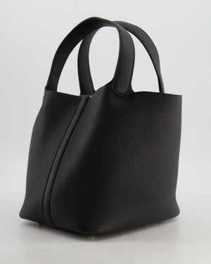 *VERY RARE* Hermès Picotin Lock 22 Bag in Noir Clemence Leather with Gold Hardware