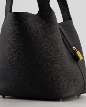 *VERY RARE* Hermès Picotin Lock 22 Bag in Noir Clemence Leather with Gold Hardware