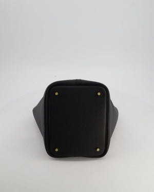 *VERY RARE* Hermès Picotin Lock 22 Bag in Noir Clemence Leather with Gold Hardware