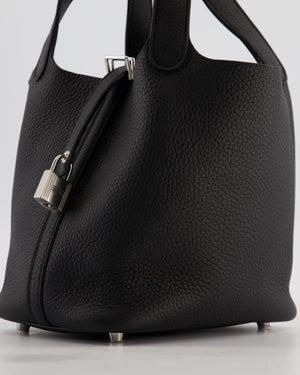 Hermès Picotin Lock 18 Bag in Noir Taurillon Clemence Leather with Palladium Hardware