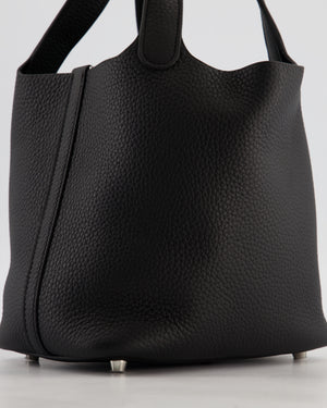 Hermès Picotin Lock 18 Bag in Noir Taurillon Clemence Leather with Palladium Hardware