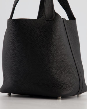 Hermès Picotin Lock 18 Bag in Noir Taurillon Clemence Leather with Palladium Hardware