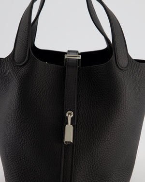 Hermès Picotin Lock 18 Bag in Noir Taurillon Clemence Leather with Palladium Hardware