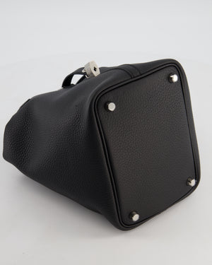 Hermès Picotin Lock 18 Bag in Noir Taurillon Clemence Leather with Palladium Hardware