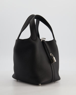 Hermès Picotin Lock 18 Bag in Noir Taurillon Clemence Leather with Palladium Hardware