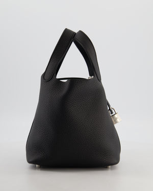 Hermès Picotin Lock 18 Bag in Noir Taurillon Clemence Leather with Palladium Hardware