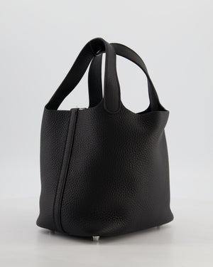 Hermès Picotin Lock 18 Bag in Noir Taurillon Clemence Leather with Palladium Hardware