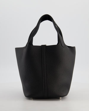 Hermès Picotin Lock 18 Bag in Noir Taurillon Clemence Leather with Palladium Hardware