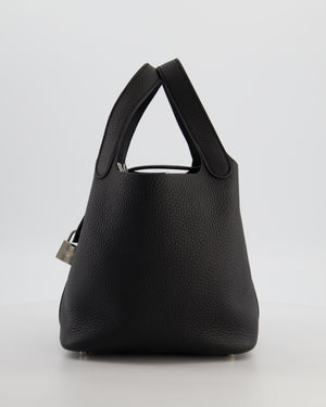Hermès Picotin Lock 18 Bag in Noir Taurillon Clemence Leather with Palladium Hardware