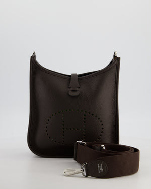 *HOT* Hermès Evelyne III 23 Bag in Ebene Taurillon Clemence Leather with Palladium Hardware