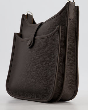 *HOT* Hermès Evelyne III 23 Bag in Ebene Taurillon Clemence Leather with Palladium Hardware