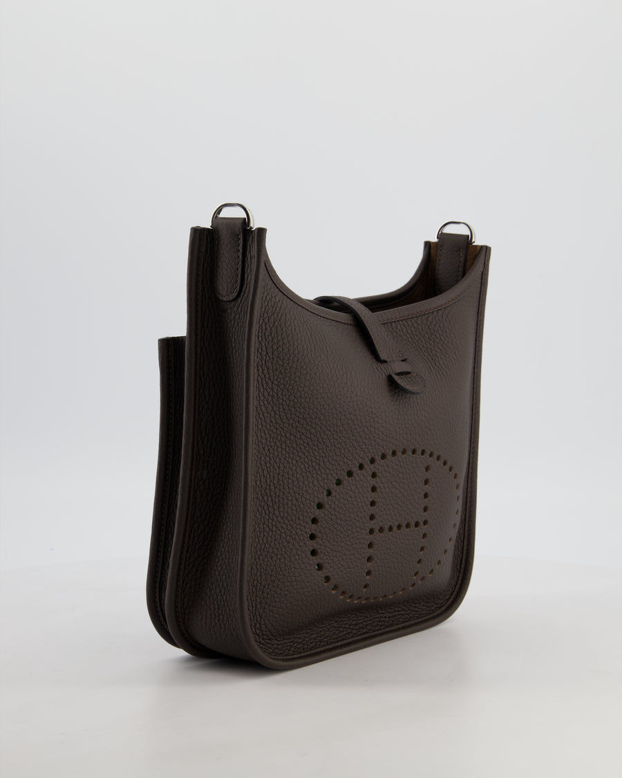 *HOT* Hermès Evelyne III 23 Bag in Ebene Taurillon Clemence Leather with Palladium Hardware