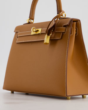 Hermès Kelly 25 Sellier Bag in Gold Epsom Leather with Gold Hardware