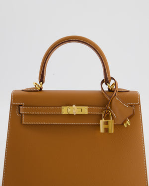 *HOLY GRAIL* Hermès Kelly 25 Sellier Bag in Gold Epsom Leather with Gold Hardware