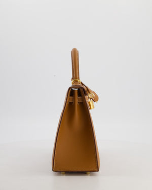 Hermès Kelly 25 Sellier Bag in Gold Epsom Leather with Gold Hardware
