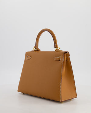 Hermès Kelly 25 Sellier Bag in Gold Epsom Leather with Gold Hardware
