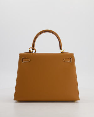 Hermès Kelly 25 Sellier Bag in Gold Epsom Leather with Gold Hardware