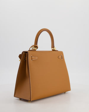 Hermès Kelly 25 Sellier Bag in Gold Epsom Leather with Gold Hardware