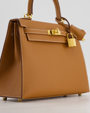 Hermès Kelly 25 Sellier Bag in Gold Epsom Leather with Gold Hardware