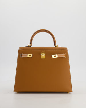 Hermès Kelly 25 Sellier Bag in Gold Epsom Leather with Gold Hardware