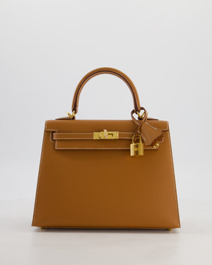 Hermès Kelly 25 Sellier Bag in Gold Epsom Leather with Gold Hardware