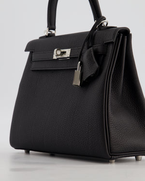 Hermès Kelly 25 Retourne Bag in Noir Togo Leather with Palladium Hardware
