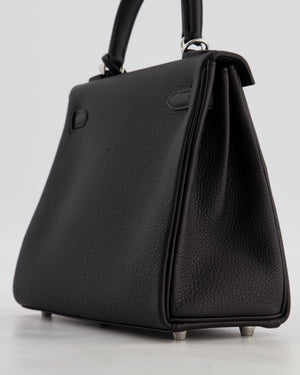 Hermès Kelly 25 Retourne Bag in Noir Togo Leather with Palladium Hardware