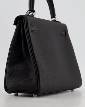 Hermès Kelly 25 Retourne Bag in Noir Togo Leather with Palladium Hardware
