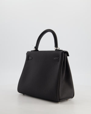 Hermès Kelly 25 Retourne Bag in Noir Togo Leather with Palladium Hardware
