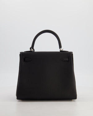 Hermès Kelly 25 Retourne Bag in Noir Togo Leather with Palladium Hardware