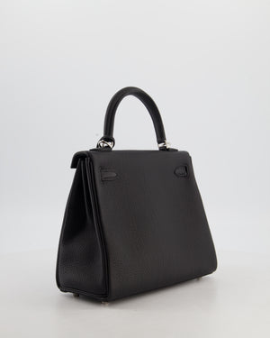 Hermès Kelly 25 Retourne Bag in Noir Togo Leather with Palladium Hardware