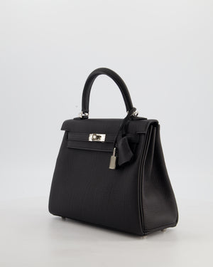 Hermès Kelly 25 Retourne Bag in Noir Togo Leather with Palladium Hardware