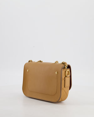 Chanel Caramel Quilted Multi Pouch Mini Flap Bag with Coin Purse in Lambskin Leather with Brushed Gold Hardware