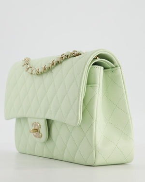 *RARE* Chanel Pastel Mint Green Medium Classic Double Flap Bag in Caviar Leather with Champagne Gold Hardware&nbsp;