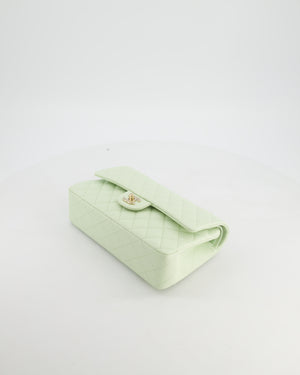 *RARE* Chanel Pastel Mint Green Medium Classic Double Flap Bag in Caviar Leather with Champagne Gold Hardware&nbsp;