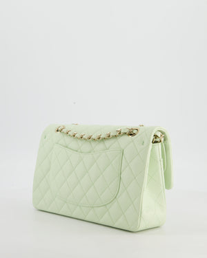 *RARE* Chanel Pastel Mint Green Medium Classic Double Flap Bag in Caviar Leather with Champagne Gold Hardware&nbsp;