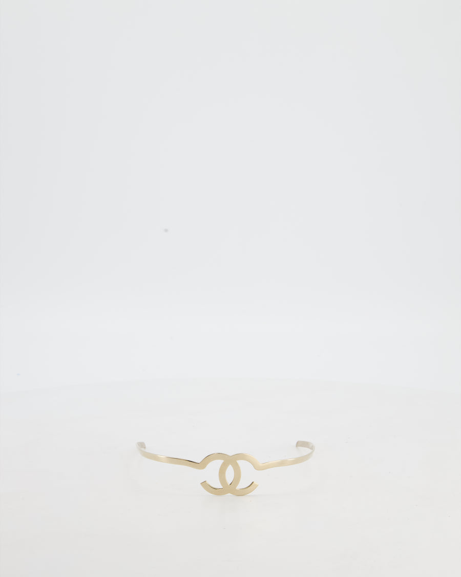 Chanel Champagne Gold Interlocking CC Metal Headband