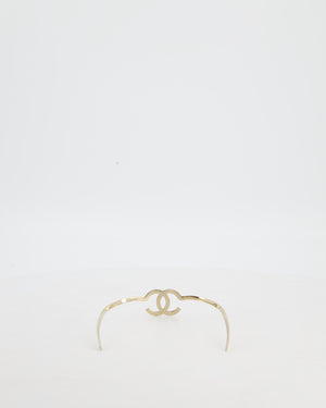 Chanel Champagne Gold Interlocking CC Metal Headband