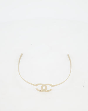 Chanel Champagne Gold Interlocking CC Metal Headband
