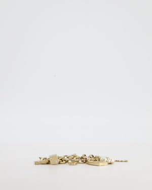 Chanel Gold Charm Bracelet with Classic Chanel Charms CC Detail