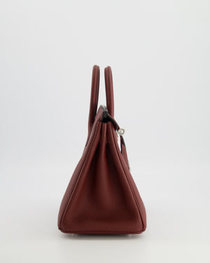 Hermès Birkin 25 Retourne Bag in Rouge H Veau Togo Leather with Palladium Hardware