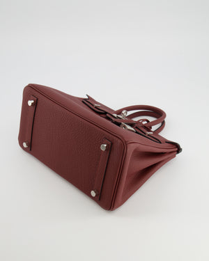 Hermès Birkin 25 Retourne Bag in Rouge H Veau Togo Leather with Palladium Hardware