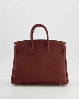 Hermès Birkin 25 Retourne Bag in Rouge H Veau Togo Leather with Palladium Hardware